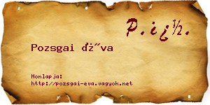 Pozsgai Éva névjegykártya