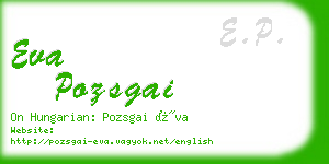 eva pozsgai business card